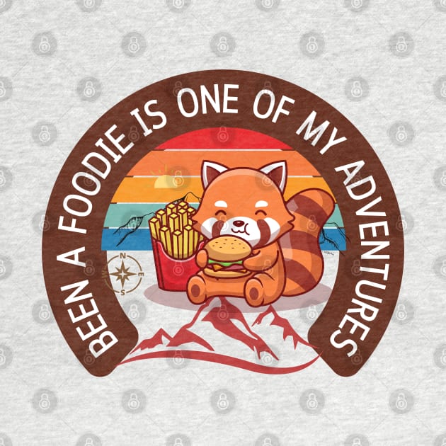 Red Panda Bear Foodaholic Eating Fries and Burger by Praizes